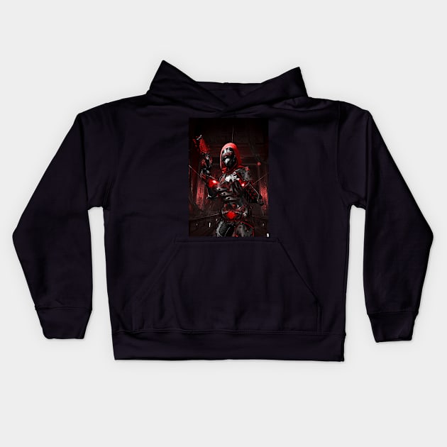 Techno Red 1 Kids Hoodie by ZuleYang22